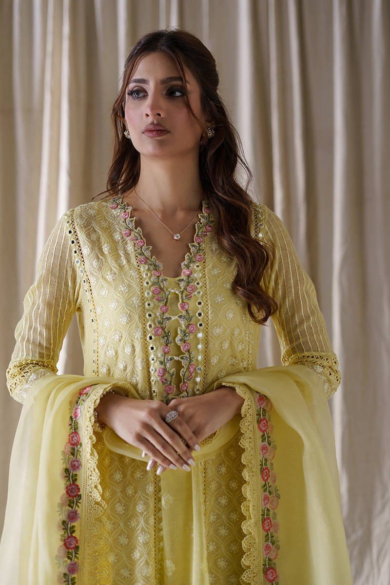 Picture of Lemon Rose Peshwas With Dupatta