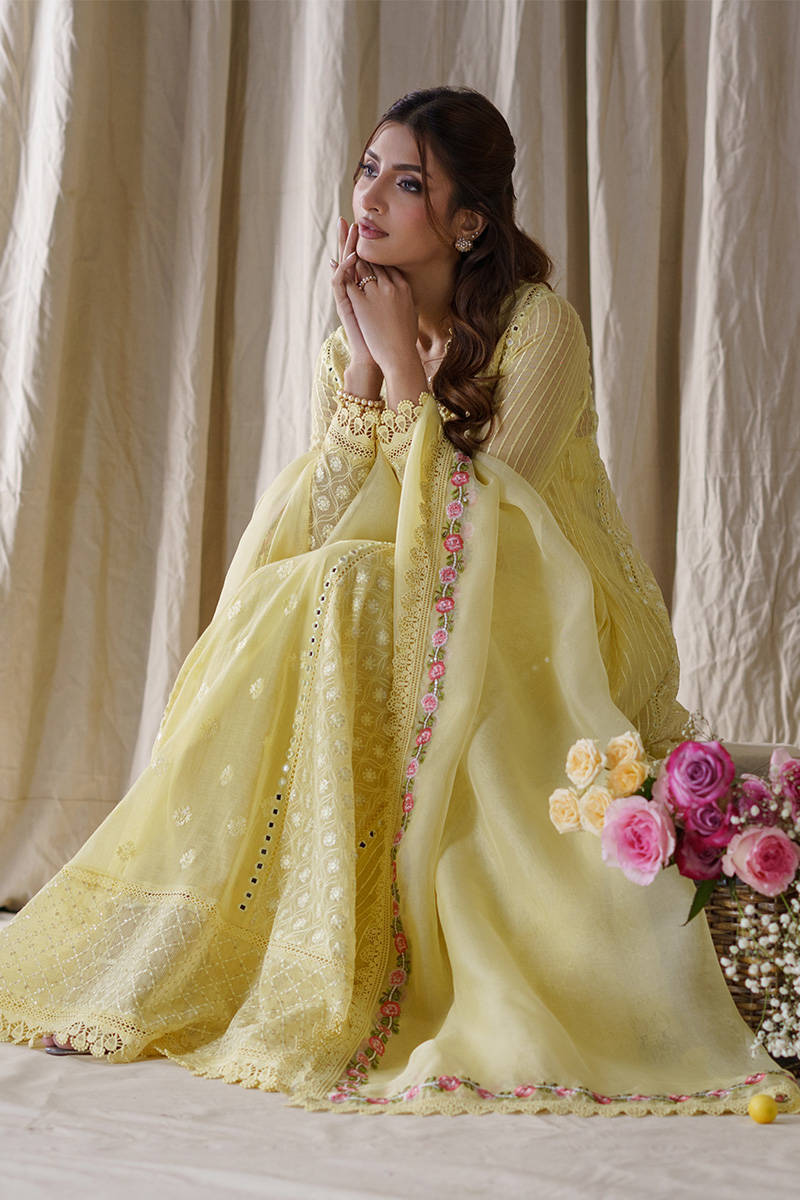 Picture of Lemon Rose Peshwas With Dupatta