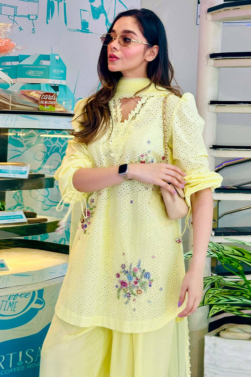 Picture of Lemon June With Silk Farshi Shalwar