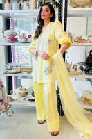 Picture of Lemon June With Silk Farshi Shalwar
