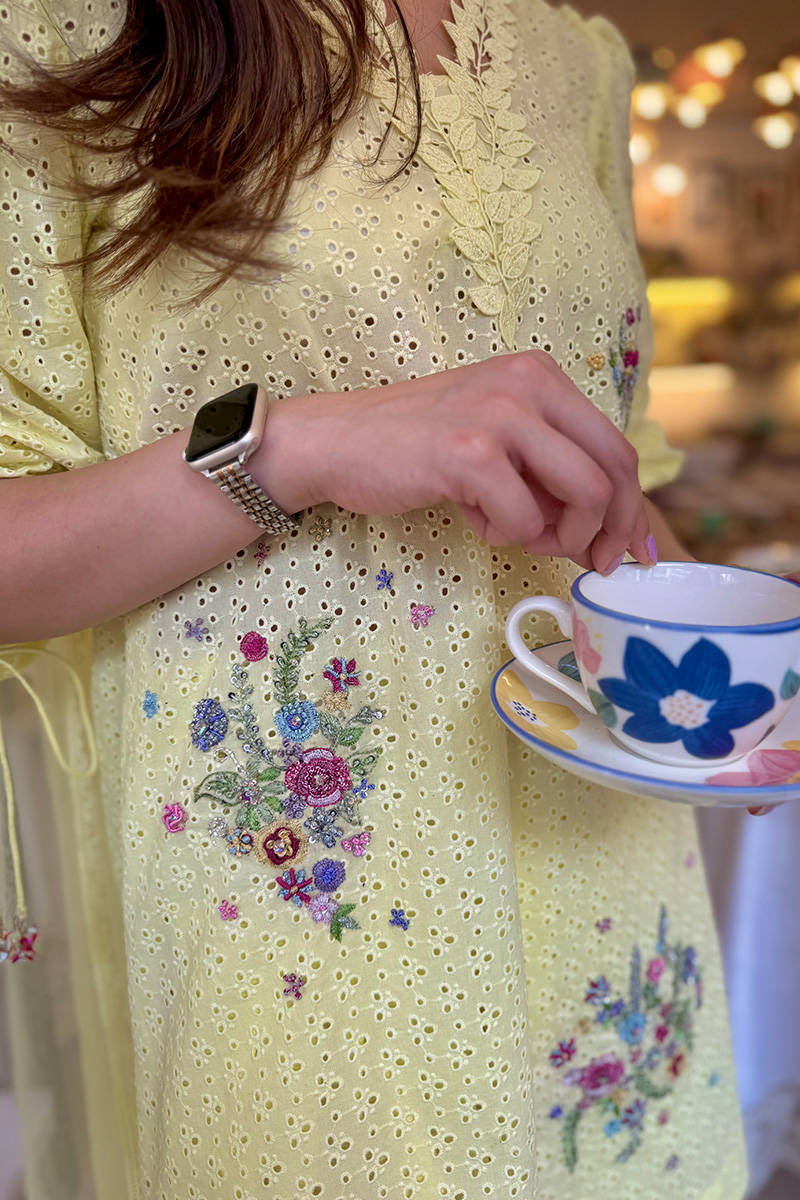 Picture of Lemon June With Silk Farshi Shalwar