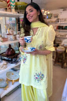 Picture of Lemon June With Silk Farshi Shalwar