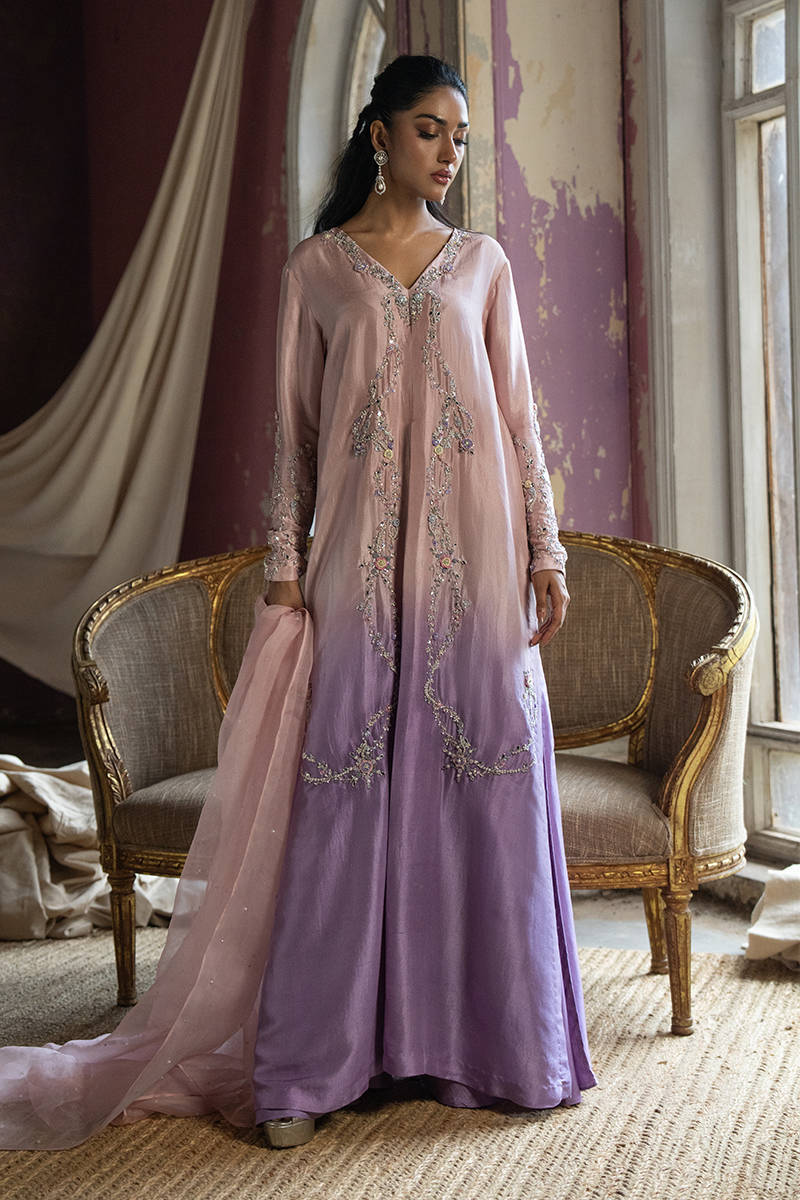 Picture of Lilac Ombre In Raw Silk