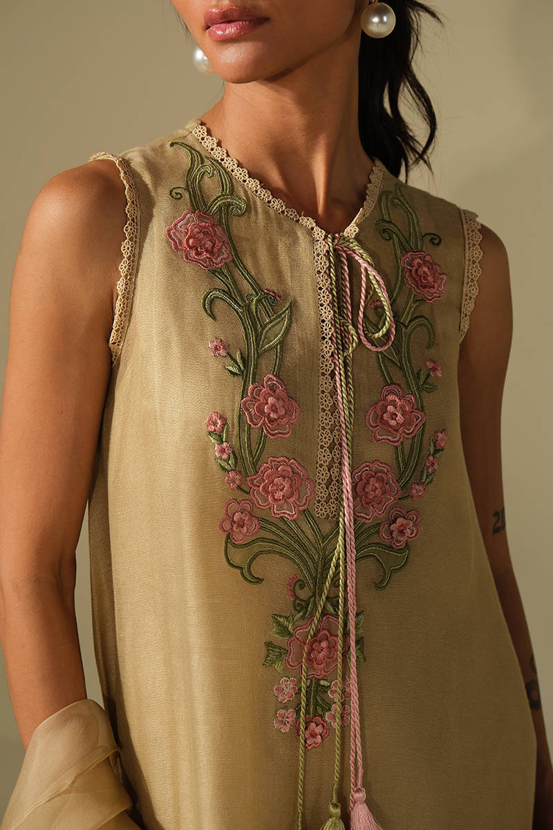 Picture of Beige Rose Shirt with Pants