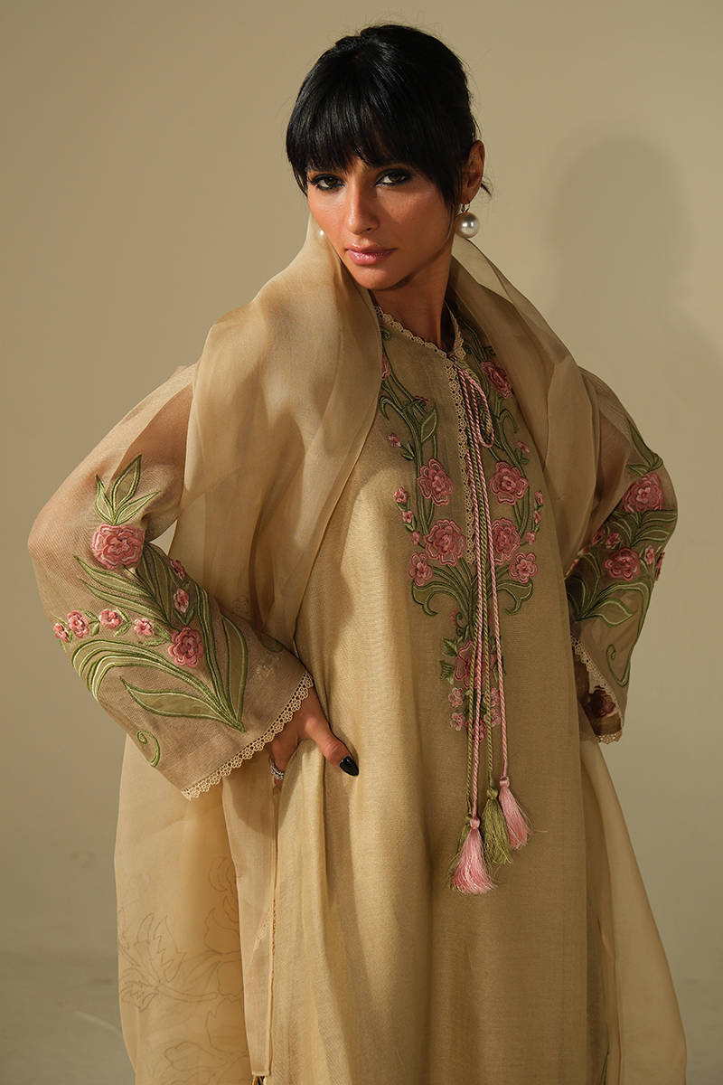 Picture of Beige Rose Shirt with Pants