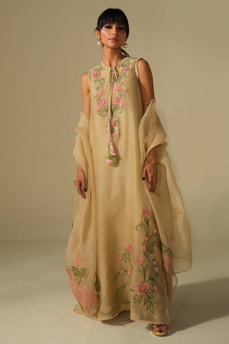 Picture of Beige Rose Shirt with Pants