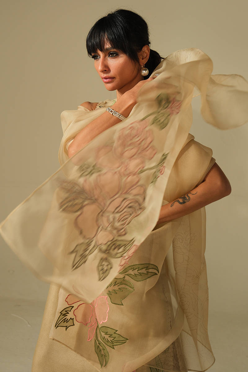 Picture of Beige Rose Shirt with Pants