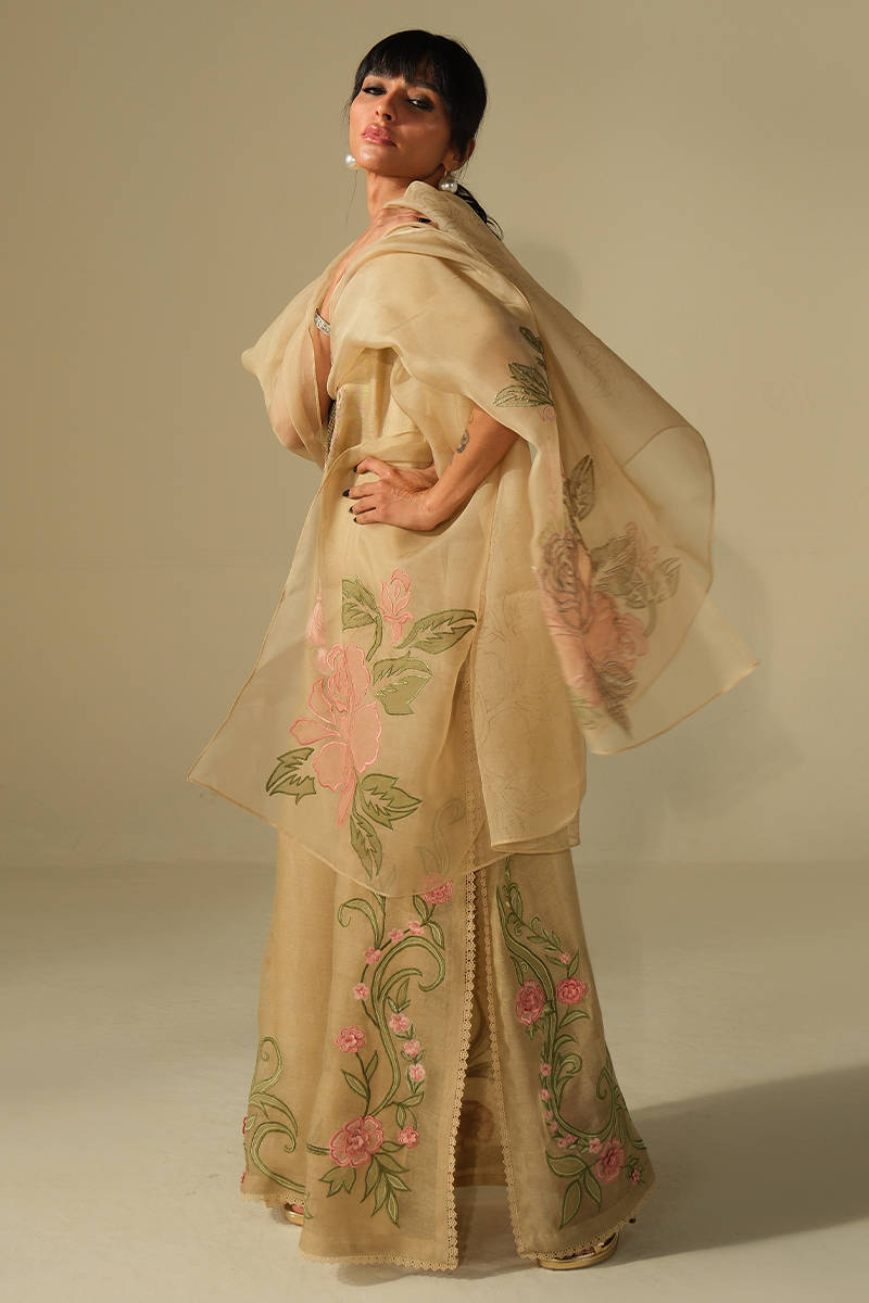 Picture of Beige Rose Shirt with Pants