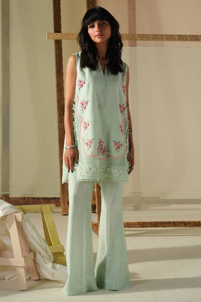 Picture of Aqua Rose Shirt With Pants